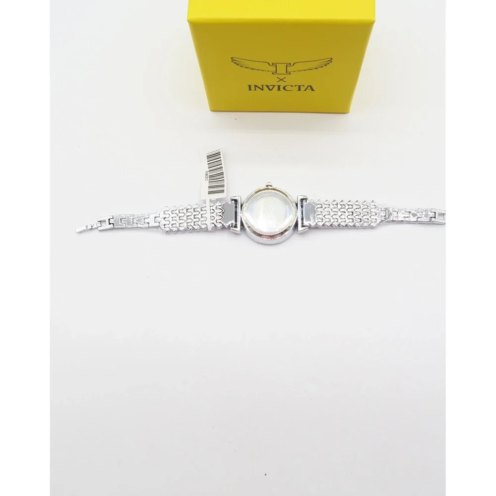 Invicta Wildflower Womens 34mm Silver Tone Crystal Accented Dress Watch NIB